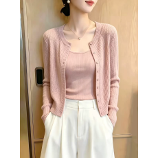 批发温柔针织开衫女2026年秋季新款显瘦宽松小个子显瘦气质两件套装<b class='q'>潮</b>