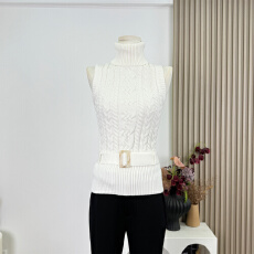 批发【冷冽“都市女”】Office max姐感至上！100绵羊毛高领毛织背心