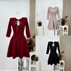 批发Hotdog 热狗很辣【麦瑟尔千金 双面穿】七分袖双面穿针织<b class='q'>连衣裙</b>女