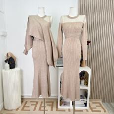 批发甜水仙 银座muse裙 日系系带<b class='q'>罩衫</b> 无袖背心<b class='q'>针织</b>连衣裙两件套