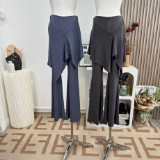 批发e go studio 围帘式不易皱巨显瘦微辣松紧腰灵动<b class='q'>休闲裤</b>设计感长裤