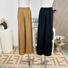 批发蝶宝嘻 <b class='q'>自由</b><b class='q'>呼吸</b>感 100醋酸宽松垂坠缎面阔腿裤女春季休闲裤长裤