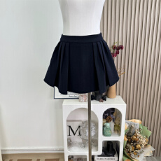 批发【Farte Shop】昭和喫茶 藏青色压褶挺阔百搭半身裙女<b class='q'>春</b>秋a字短裙