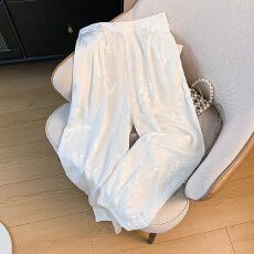 批发实拍新中式东方经典显瘦宽松国风改良民族风刺绣夏季复古女阔腿裤