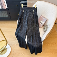 批发实拍新中式<b class='q'>汉服</b>国风<b class='q'>唐装</b>复古显瘦<b class='q'>汉服</b>流苏淑女重工提花宽松阔腿裤