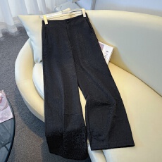 批发实拍新中式典雅国风复古肌理纹提花汉服重工气质宽松阔腿裤长裤