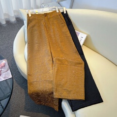 批发实拍新中式东方改良复古肌理纹提花汉服重工气质宽松阔腿裤长裤