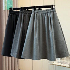 批发实拍新中式淑女古典复古气质国风显瘦A字形宽松纯色时尚半身裙