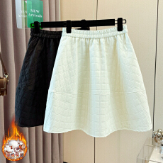 批发实拍新中式气质古典复古加棉国风显瘦A字形宽松格纹时尚半身短裙