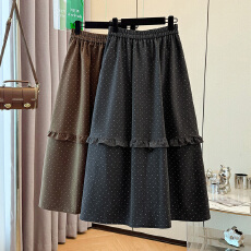 批发实拍新中式优雅古典复古气质国风显瘦A字形宽松波点时尚半身裙