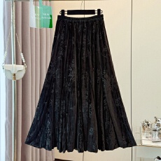 批发实拍新中式古典复古国风改良淑女气质重工提花加厚宽松显瘦半身裙