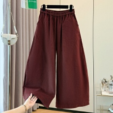 批发实拍新中式复古改良潮流气质纯色加厚灯芯绒宽松显瘦阔腿长裤
