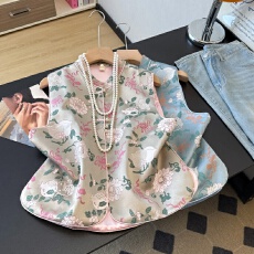 批发实拍新中式改良国潮<b class='q'>汉服</b>重工提花立领盘扣背心女<b class='q'>唐装</b>坎肩新款马甲