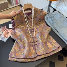 批发实拍新中式春季重工提花民族风复古立领盘扣改良<b class='q'>唐装</b><b class='q'>汉服</b>开衫马甲