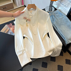 批发实拍新中式国潮盘扣新款重工提花立领斜襟长袖民族风改良衬衫上衣