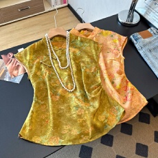 批发实拍新中式东方古典盘扣重工提花淑女汉服复古汉服高级坎肩上衣