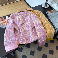 批发实拍新中式民族风汉服秋季圆领盘扣改良重工立体绣花刺绣长袖外套