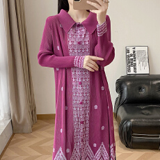 批发褶皱<b class='q'>欧美</b>秋季新款<b class='q'>风衣</b>女时尚气质宽松印花开衫长款翻领弹力外