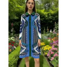 批发<b class='q'>高端</b>褶皱<b class='q'>连衣裙</b>2026春秋新款气质大码印花宽松衬衫a字开衫