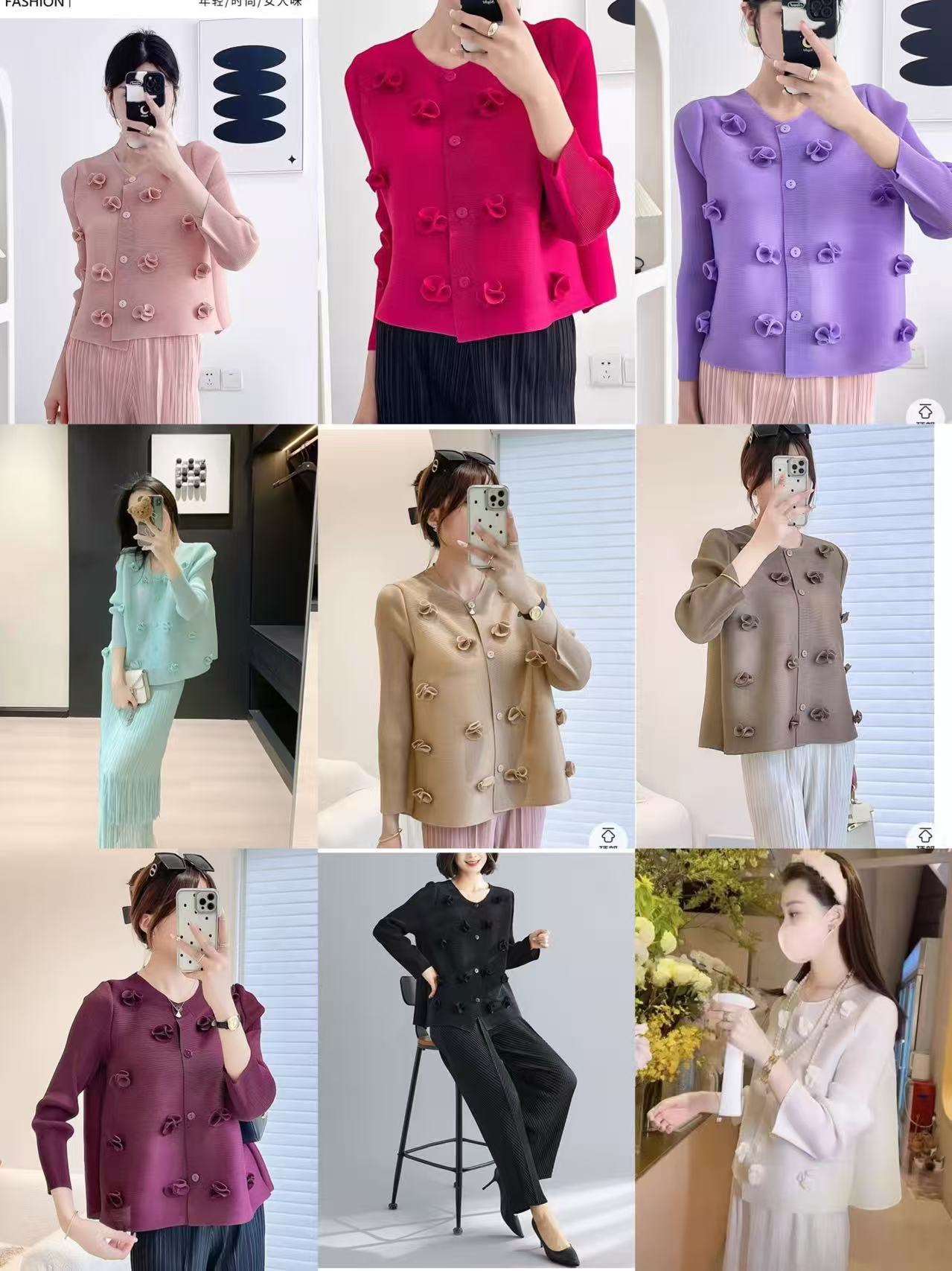 새로운 맨위 꽃 가을 작은 대중 디자인 센스 다용도 슬림해 보이는 오픈 가디건 얇은 스타일 고급 센스 주름 티셔츠