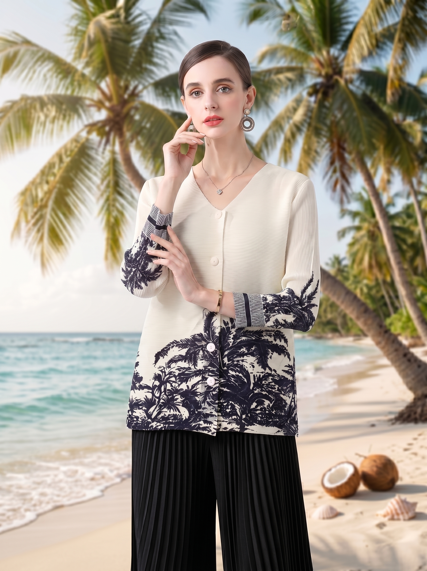 2026 봄 여름 패션 휴가 캐주얼 루즈핏 슬림해 보이는 여성 생일 선물 품격 여성 주름 엄마 선물