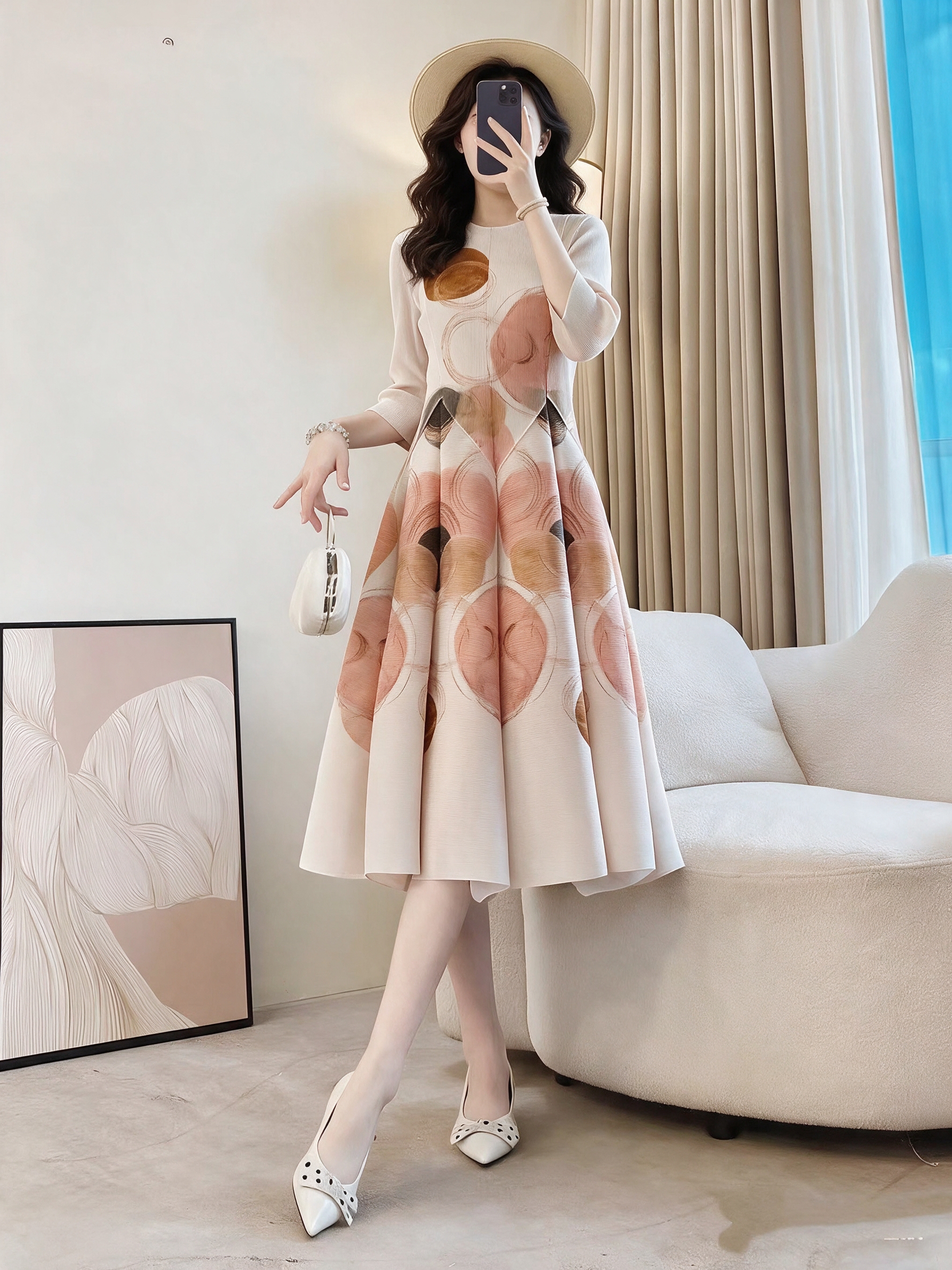 RY9358# 看高级花苞裙气质女装弹簧裙宽松衣服