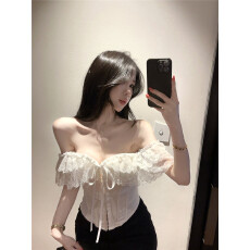 批发实拍实价蕾丝花边吊带背心女内搭早春纯欲一字肩抹胸上衣