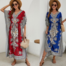 批发推荐实拍海边度假波西米亚<b class='q'>沙滩裙</b>异域风情宽松比基尼防嗮外罩衫