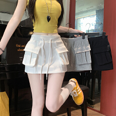 批发实拍 灰色运动短裙女2026夏季防走光高腰半身裙小个子卫裙a字裙