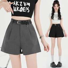 批发实拍西装短裤<b class='q'>女</b>2026夏季新款高腰黑色阔腿裤外<b class='q'>穿</b>小个子显瘦热裤子