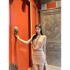 批发Hotdog 热狗很辣【赫斯玫瑰 圣诞甜心 】新年圣诞红色荡领<b class='q'>连衣裙</b>