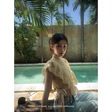 批发Lattitude/杨小鹭  中古感蕾丝拼接<b class='q'>衬衫</b>