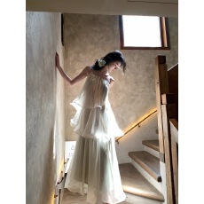 批发【翩落】醋酸手工褶仙女裙 两色