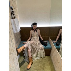 批发le rouge周美美    时髦法式柔媚蕾丝复古<b class='q'>豹纹</b>天丝背心<b class='q'>连衣裙</b>