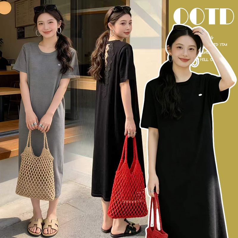 출산 착용 니트 패치워크 레이스 홀로우 아웃 표지 배 롱 코트 임산부 드레스 2026 새로운