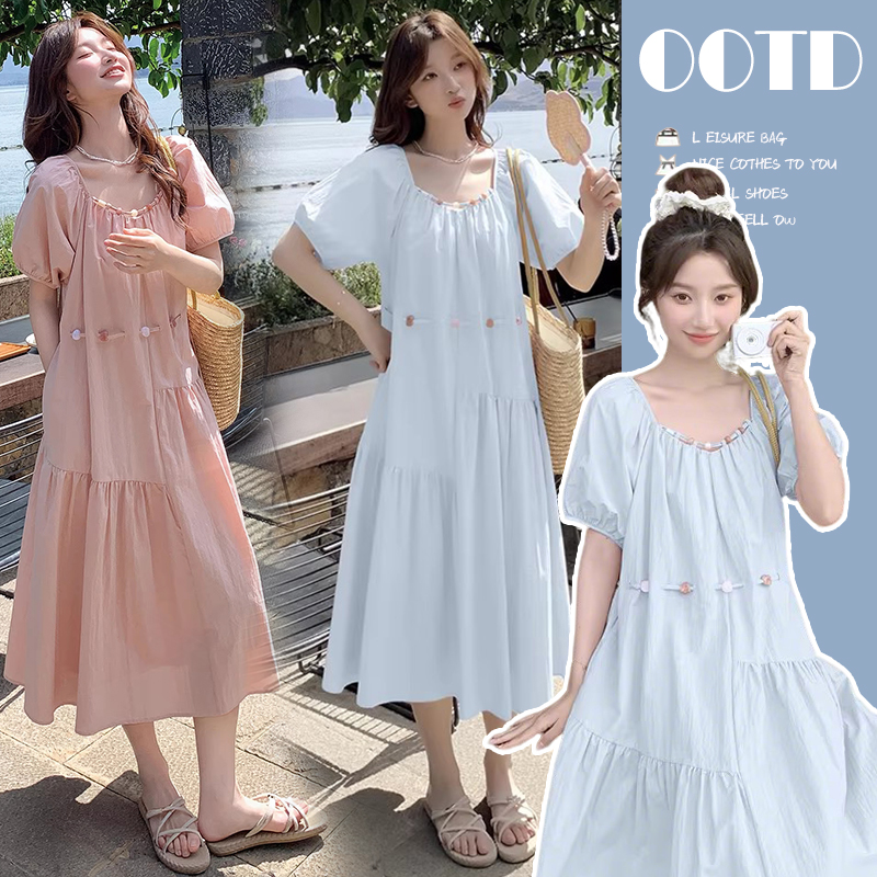 임산부 드레스 2026 폭발 올해 인기 새로운 루즈핏 달콤함 임산부 롱 스커트