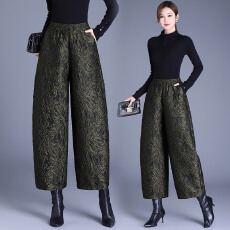 批发实拍2025秋季女松紧腰重工提花减龄百搭弯刀<b class='q'>裤</b><b class='q'>垮</b><b class='q'>裤</b>休闲<b class='q'>裤</b>