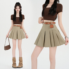 批发实拍  <b class='q'>百褶</b>西装<b class='q'>半身裙</b>女春季2026新款高腰时尚a字学院风jk短裙