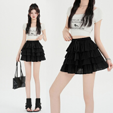 批发实拍 新款垂顺丝滑双面缎芭蕾风A字蓬蓬蛋糕半身短裙