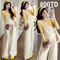 批发实拍现现孕妇<b class='q'>牛仔</b><b class='q'>背带裤</b>+上衣孕妇<b class='q'>背带裤</b>套装