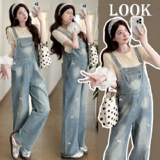 批发实拍<b class='q'>孕妇</b><b class='q'>重工</b>烫钻蝴蝶结牛仔背带裤接棉<b class='q'>T</b><b class='q'>恤</b><b class='q'>孕妇</b><b class='q'>两件套</b>