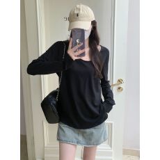 批发实价26支纯棉（100%棉） <b class='q'>长袖</b><b class='q'>T</b><b class='q'>恤</b>女微透纯色宽松上衣春装