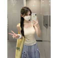 批发（<b class='q'>莫代尔</b>面料 260克 ）假两件吊带<b class='q'>背心</b><b class='q'>上衣</b>