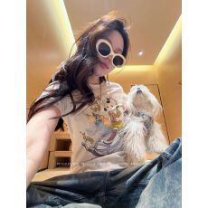 纯棉40支220克92%棉8%氨纶正肩短袖T恤女印花