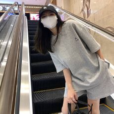 批发休闲运动服套装女夏季宽松短袖短裤两件套