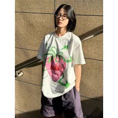 批发21支纯棉-210克（100%棉） 2026年夏装短袖T恤女印花