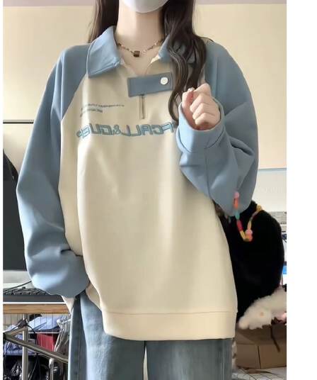 국방 Mianhua 면 복잡한 우유 실크 310 크 아메리칸 레트로 자수 플라워 인서트 어깨 소매 후드티 여성 ins 한국 스타일 맨위