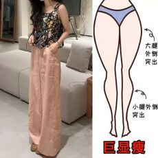批发梨形身材百搭松弛感<b class='q'>亚麻</b>阔腿裤女夏季2026新款显瘦百搭直筒休闲裤