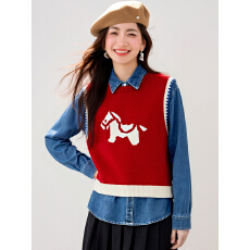 批发实拍◆有◆叠穿巨好看的白马红色针织<b class='q'>背心</b>马甲女款2026新款上衣