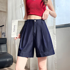 批发天丝牛仔<b class='q'>短裤</b><b class='q'>女</b>2026夏薄款高腰弹力宽松冰丝凉感软牛仔直筒五分裤